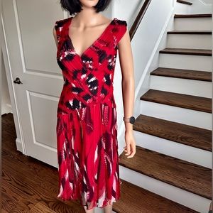 Tadashi Red Art Dress